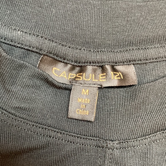 Capsule 121 Waist Length Drawstring Sleeveless Black Top Sz M - Picture 6 of 11